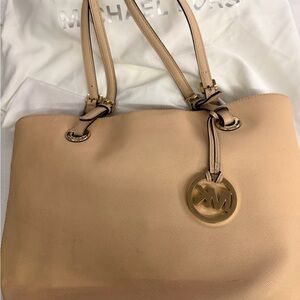 Michael Kors Beige Leather Tote